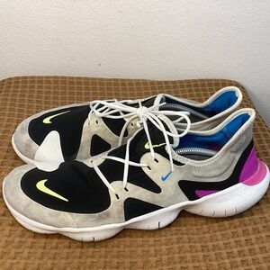 Nike Free RN 5.0 AQ1289-100 Mens Sz 13 Running Shoes White Black Shoes Sneakers
